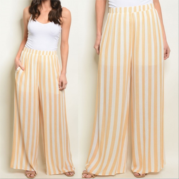 YELLOW STRIPED PANTS - Picture 2 of 2